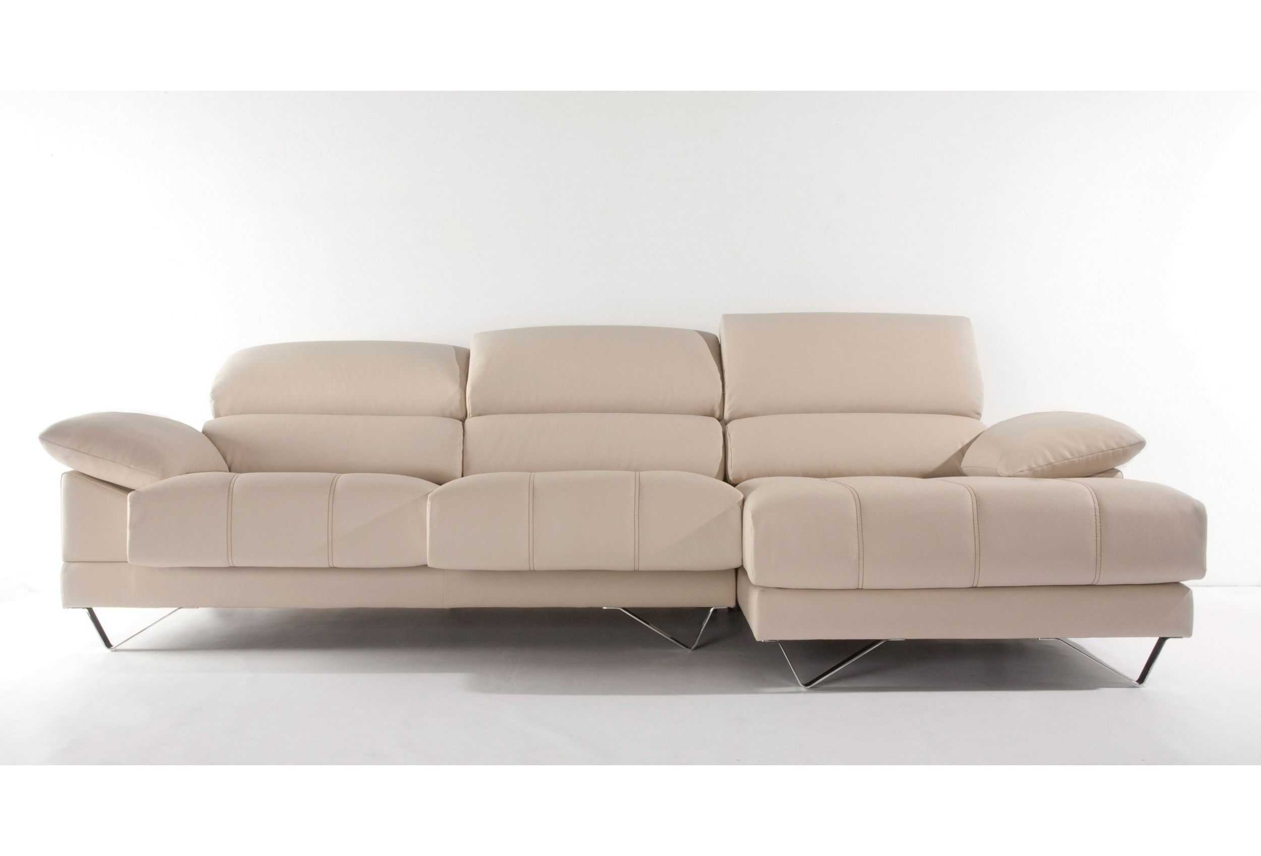 Chaise Longue Piel Blanca modelo MADRID, Elegante y con Sofás a Juego.