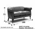 (162) Sofa 3 plazas 180 cm