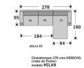 (121) ChaiseLongue 278cm Dcho