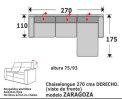 (135) ChaiseLongue 270cm Dcho