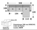 (151) ChaiseLongue 308cm Dcho