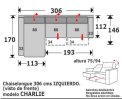 (155) ChaiseLongue 306cm Izdo
